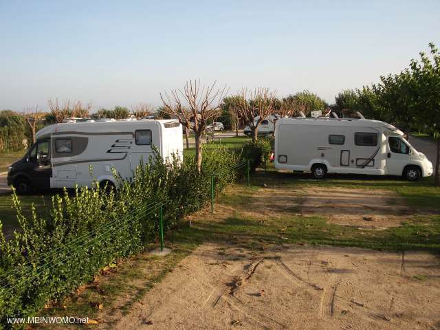  View of the parking rows for camping cars