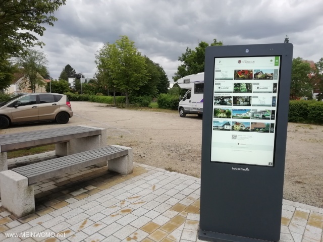 Park / parking space with detailed information board about the place and the surrounding area. 