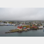 Blick von der Fhre Norrna auf Torshavn auf den Frer-Inseln