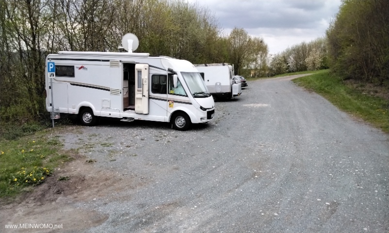 The parking space for 3 mobile. Not particularly nice but quiet above the village