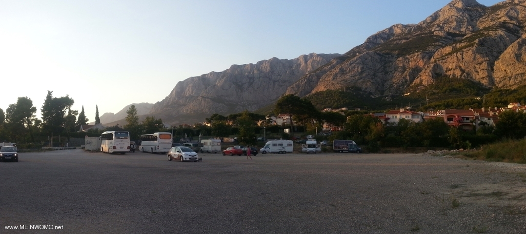 Park- und bernachtungsplatz in Makarska