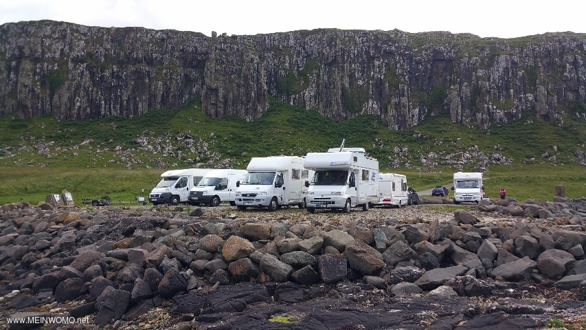 Parking and accommodation at the Staffin Bay.