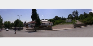 Blick auf Stellplatz und Busparkplatz in Safranbolu