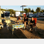 Kaffeetrinken mit Anne und Reinhard auf Campingplatz Las Dunas in El Puerto de Santa Maria