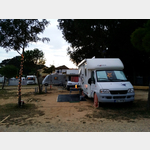 Weihnachtsstimmung am Wohnmobil auf Campingplatz Las Dunas in El Puerto de Santa Maria