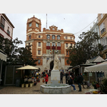 Blick auf das Postgebude vom Plaza de las Flores in Cadiz
