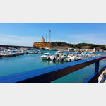 vom Restaurant Blick ber den Hafen von Conil de la Frontera