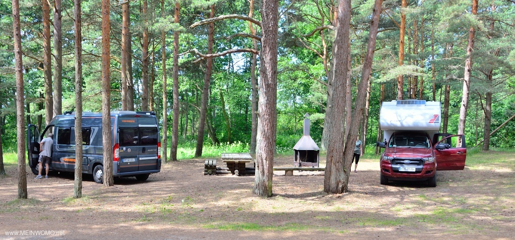 Free campsite right on the Baltic Sea beach