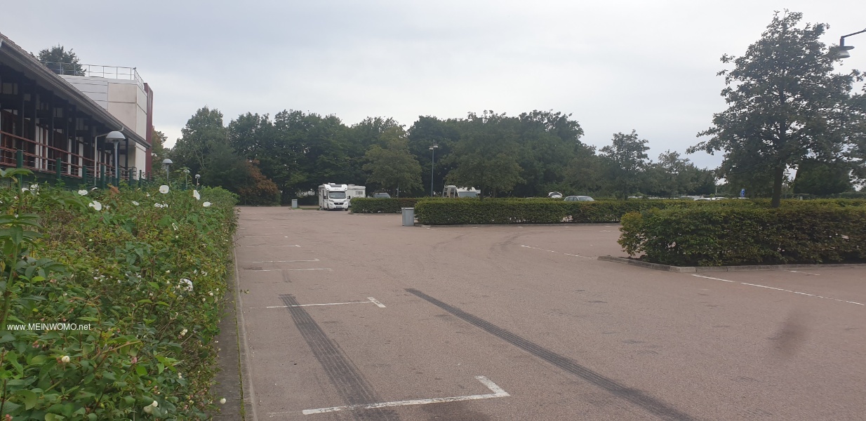 Large visitor car park, full during events in the open-air museum. 