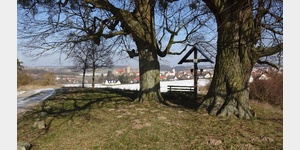 Blick auf Lisberg mit Schloss
