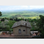 Ausblick von der Stadt auf das Orcia-Tal, Via S. Caterina, 53026 Pienza Siena, Italien