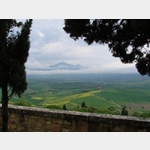 Ausblick auf das Val dOrcia und den Monte Amiata, Via S. Caterina, 53026 Pienza Siena, Italien