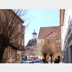Blick aus der Marktstrae auf den Marktplatz und den Turm der Stadtkirche St. Johannis, Marktstrae 9, 07806 Neustadt an der Orla, Deutschland
