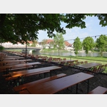 Ausblick aus dem Biergarten Drei Knig auf die Donau
