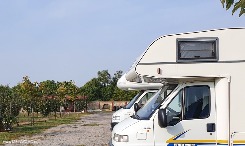 Parking spaces for campers or caravans 