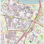 Der Plan fr einen Stadtrundgang durch Dresdens Altstadt