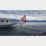 Fahrrder auspacken und am See lang radeln. Wahrscheinlich der beste Platz um mit dem Womo am Genfer See zu stehen.