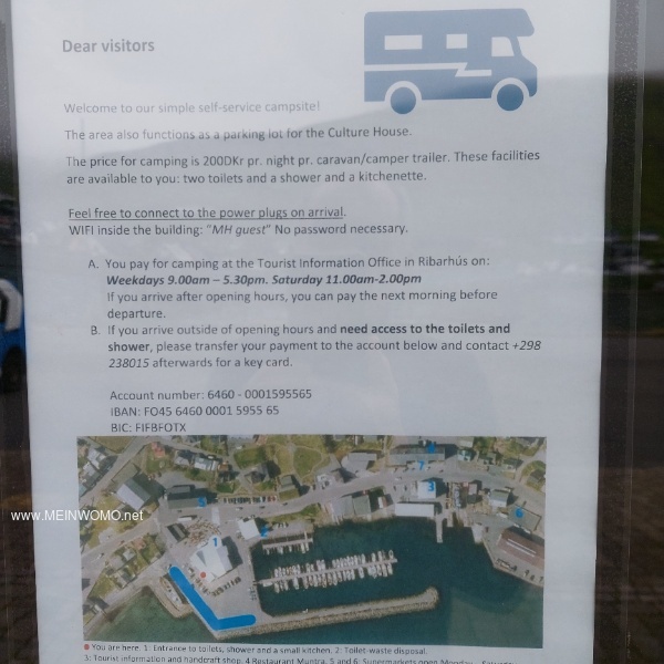Information attached to the Kultuhaus directly at the parking space. 