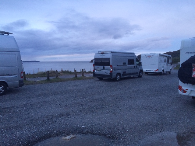 Pitch overlooking the driveway. The street behind the camping cars is the A832
