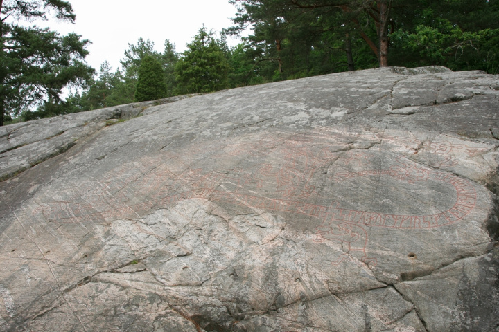  1000 years old rock drawing of the Vikings