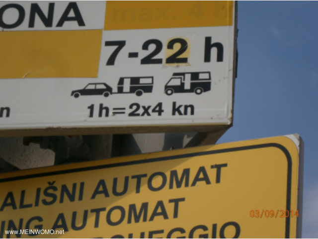  Zodra het teken parkeren in Pula