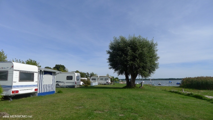 the places for long-term campers are very nice, right on the water