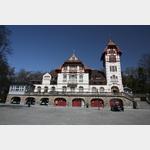 Theresienstein - ltester Brgerpark Deutschlands. Das Wirtschaftsgebude wurde 1903 im Jugendstil erbaut. , Zoologischer Garten Hof '�Kleinzoo'�, 95028 Hof, Deutschland