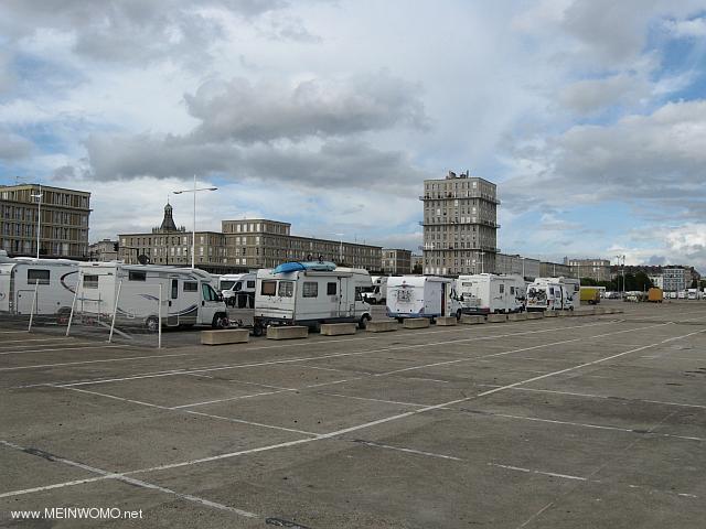 Le Havre, Stellplatz im Hafen (Aug. 2012)