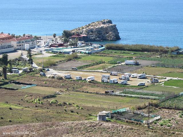  Parking space near the prominent rock El Penon (Feb., 2013)
