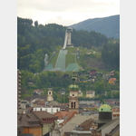 Blick zur Sprungschanze Bergisel in Innsbruck