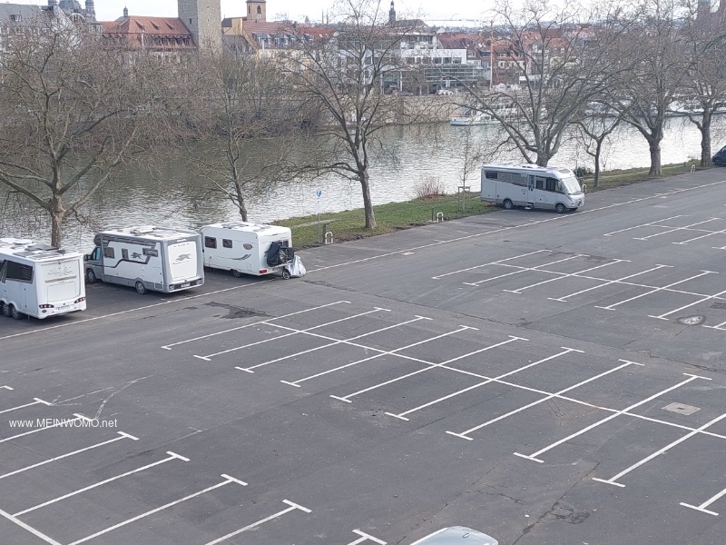 Parking space seen from the Friedensbrcke. 