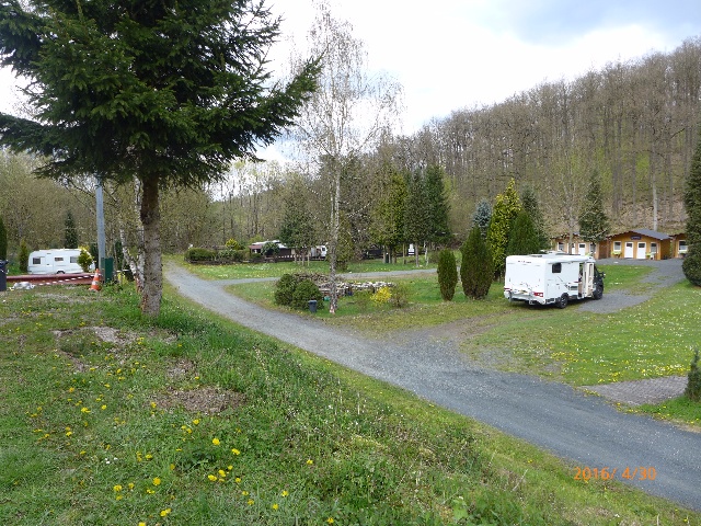 Blick ber Campingplatz Ende April 