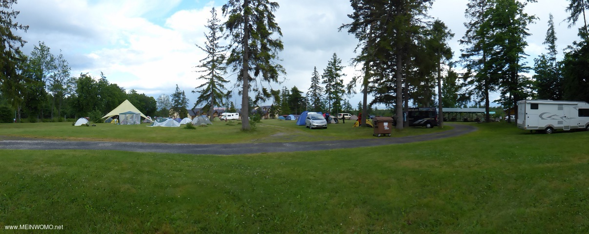 Panorama of the Rijo campsite, mostly a campsite