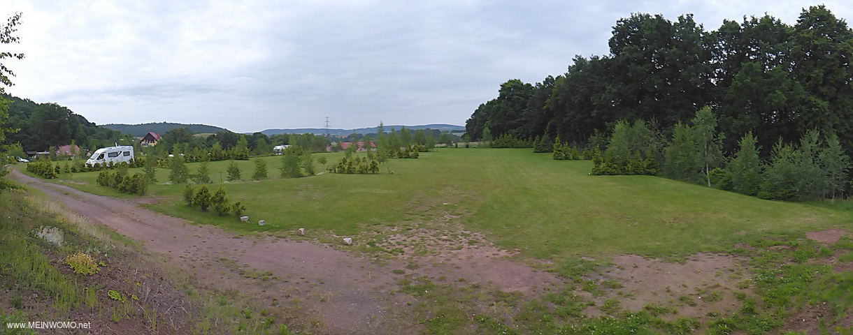 Panorama met uitzicht op het landschap, camping Bolkow