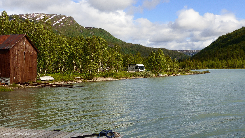  View from the boat dock to the campsite