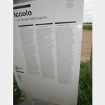 Geschichtstafel des Lio Piccolo, einer verlassenen Ortschaft