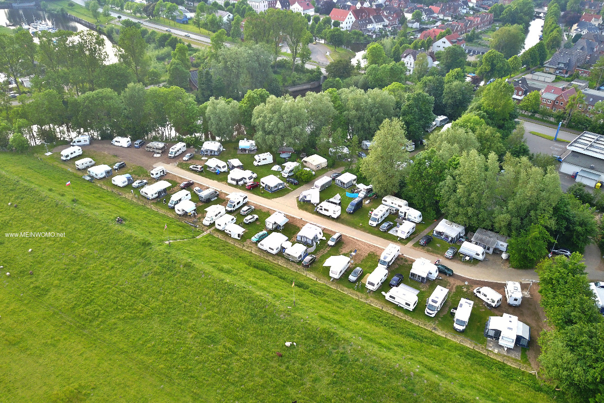  Flygfoto ver den vstra delen av Eider och Treene campingplats