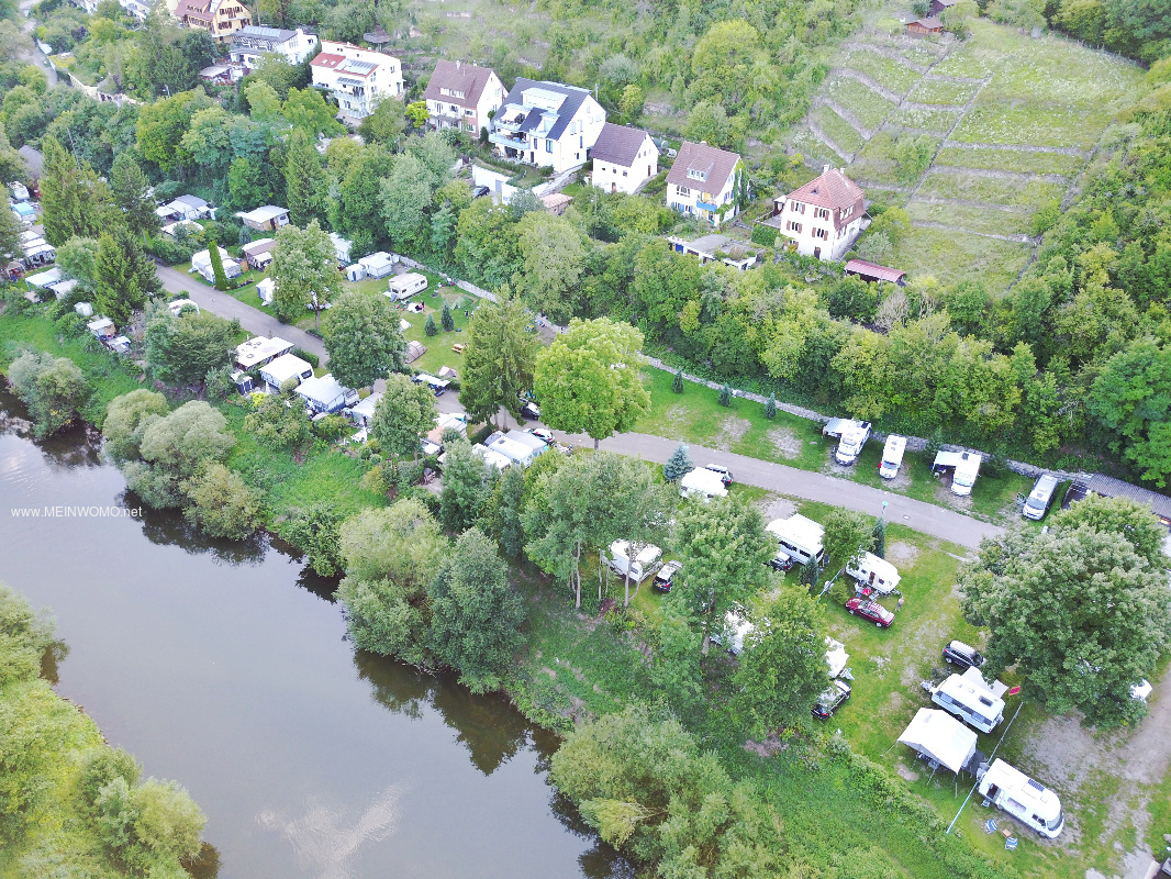 Luftaufnahme vomn Neckarcamping Tbingen