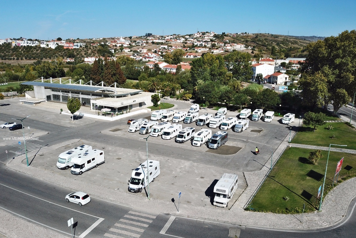  Aerial view from the parking lot at the multifunctional hall