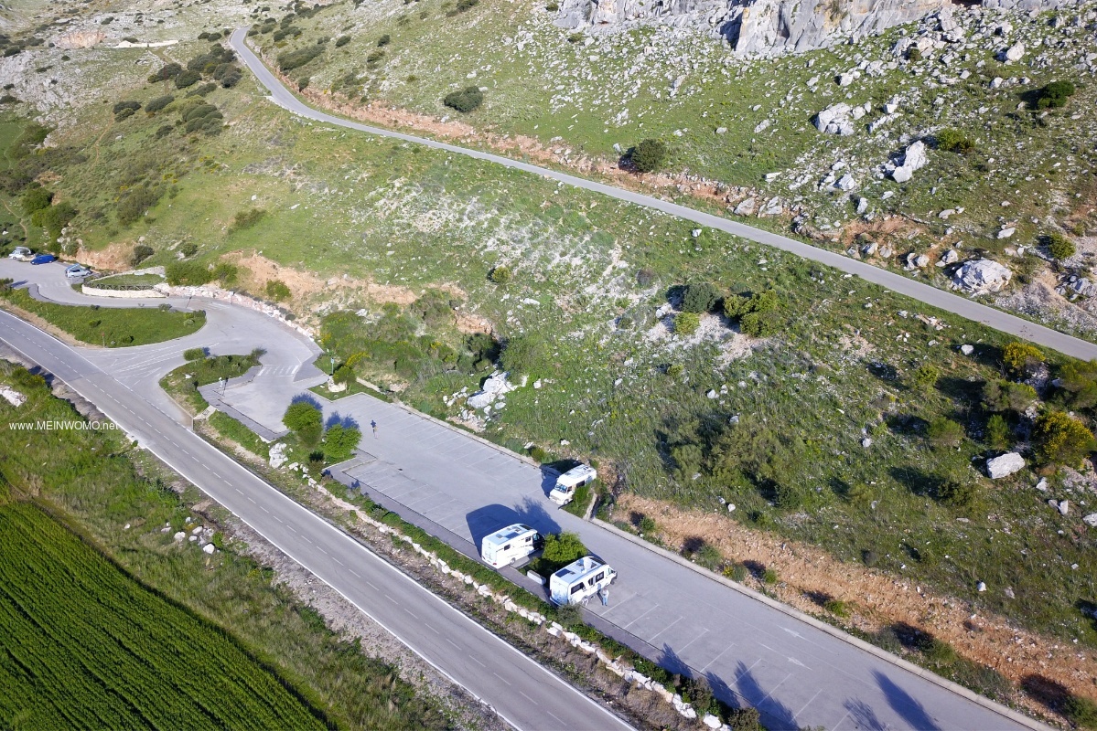  Aerial view from the car park below the driveway to El Torcal Antequera