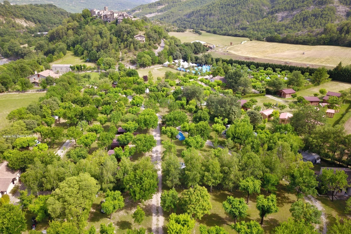Luftaufnahme vom Campingplatz Valle de Anisclo