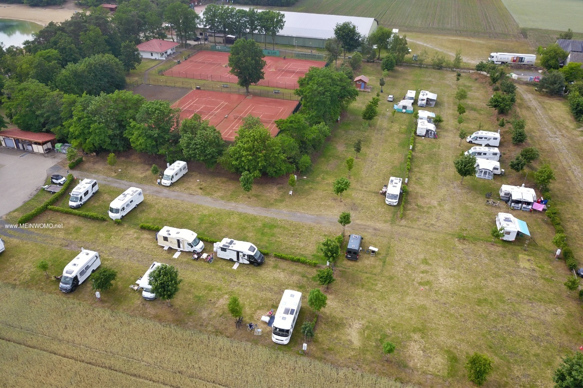 Vista aerea del sito della casa mobile Heidesee