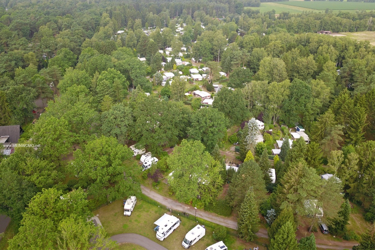 Luftaufnahme vom Campingplatz Ferienzentrum Heidenau