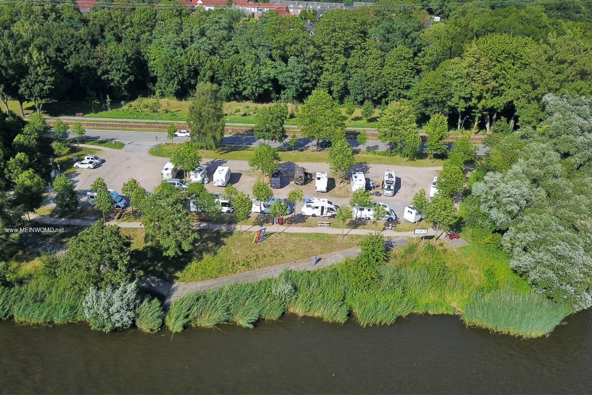  Aerial view of the RV parking space at Alter Schiffsanleger777  