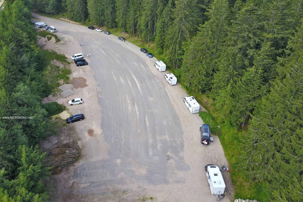 Aerial view of the parking lot behind the Schluchsee parking space  