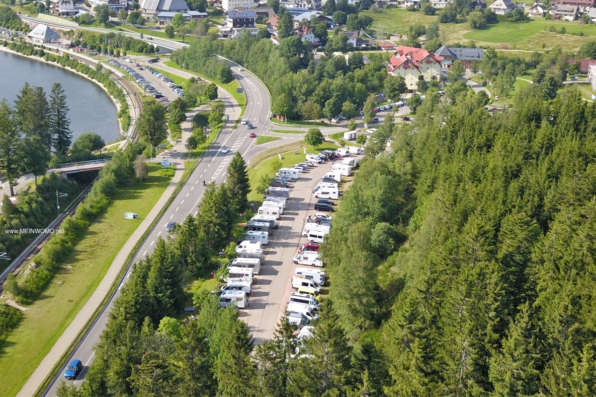  Aerial view of the Schluchsee parking space  