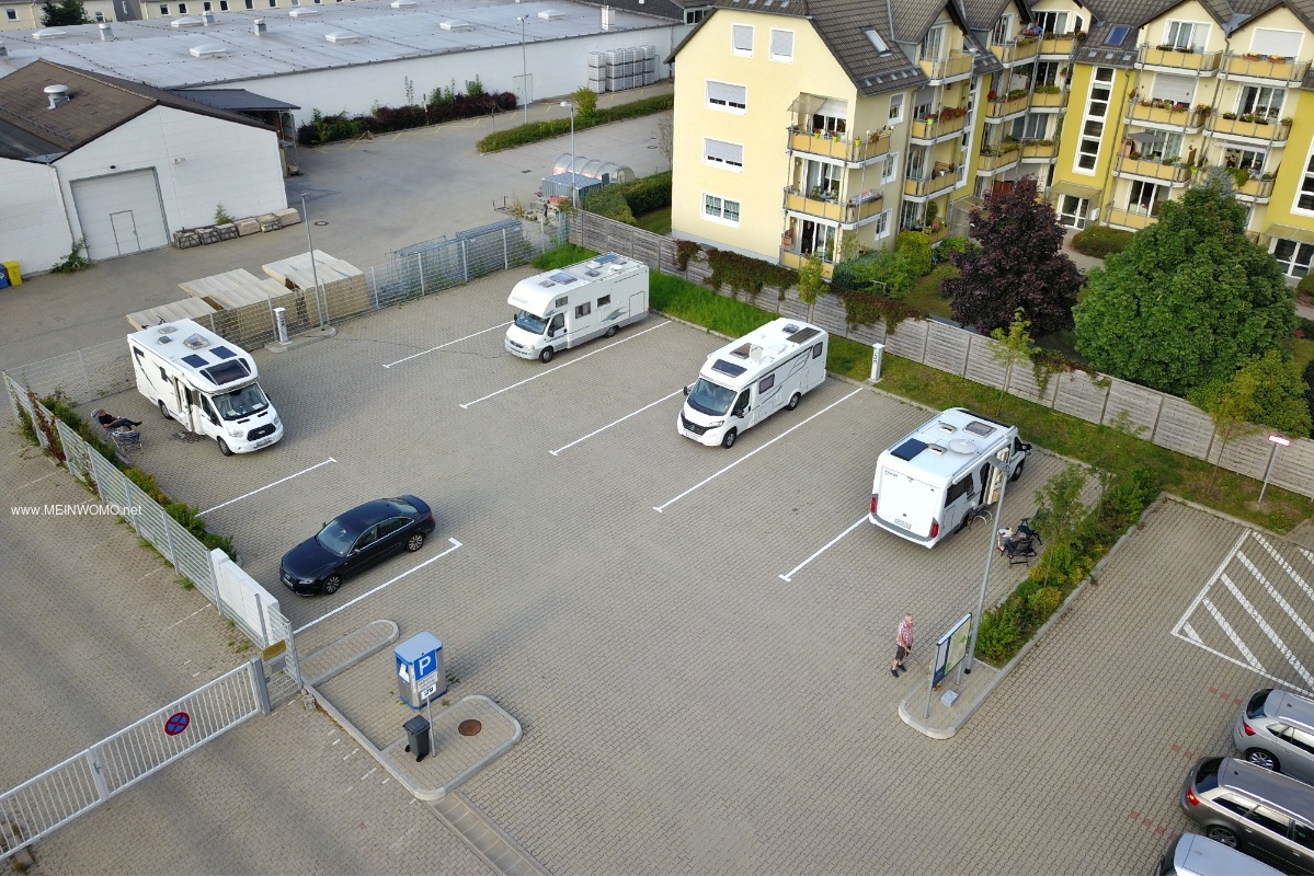  Aerial view of the motorhome parking space at the depot  