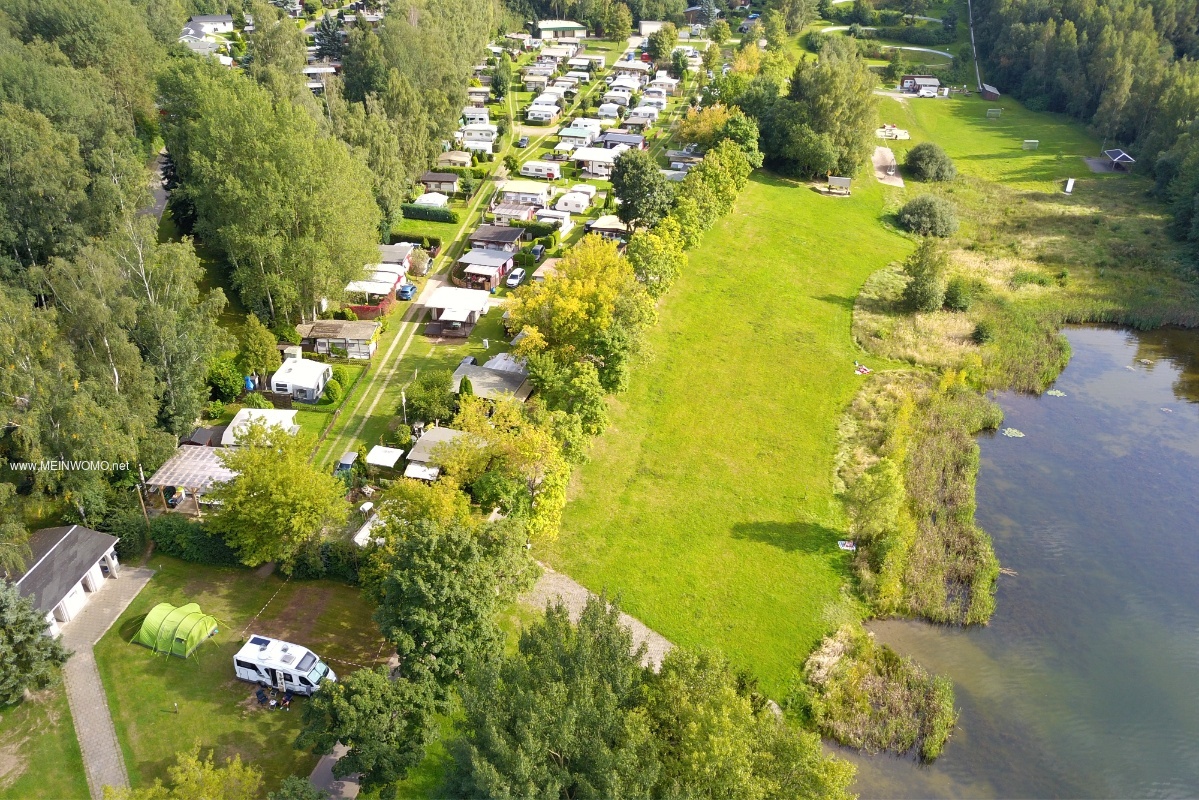 Luftaufnahme vom Campingplatz Stausee Oberwald