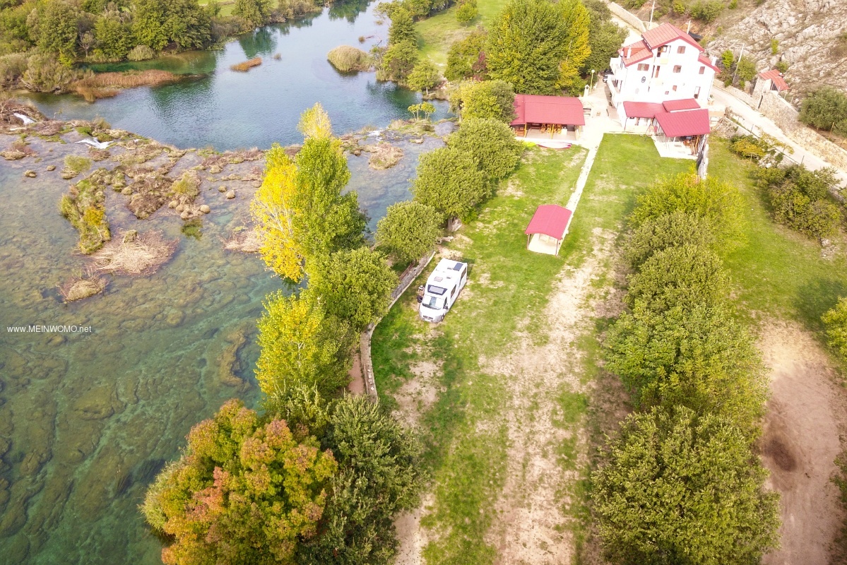   Aerial view of campsite Zrmanja Muskovci   