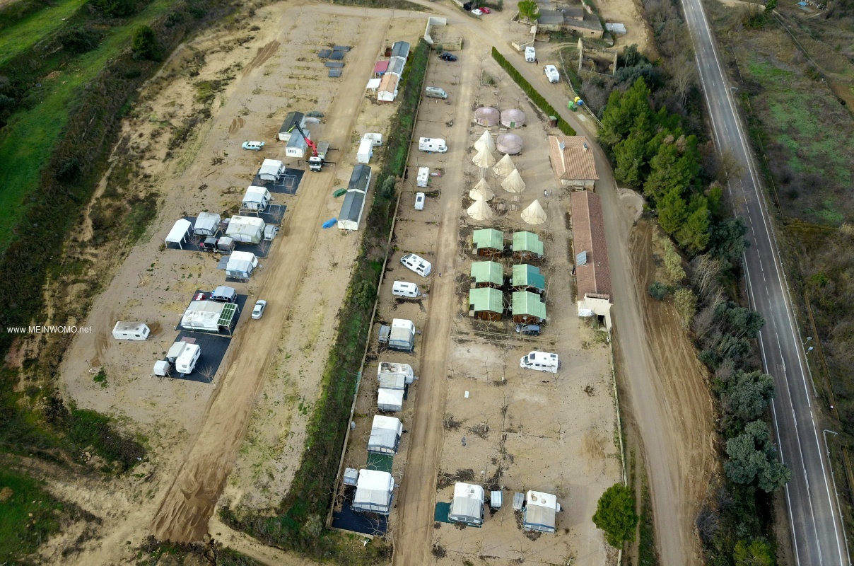   Aerial view of El Roble campsite   